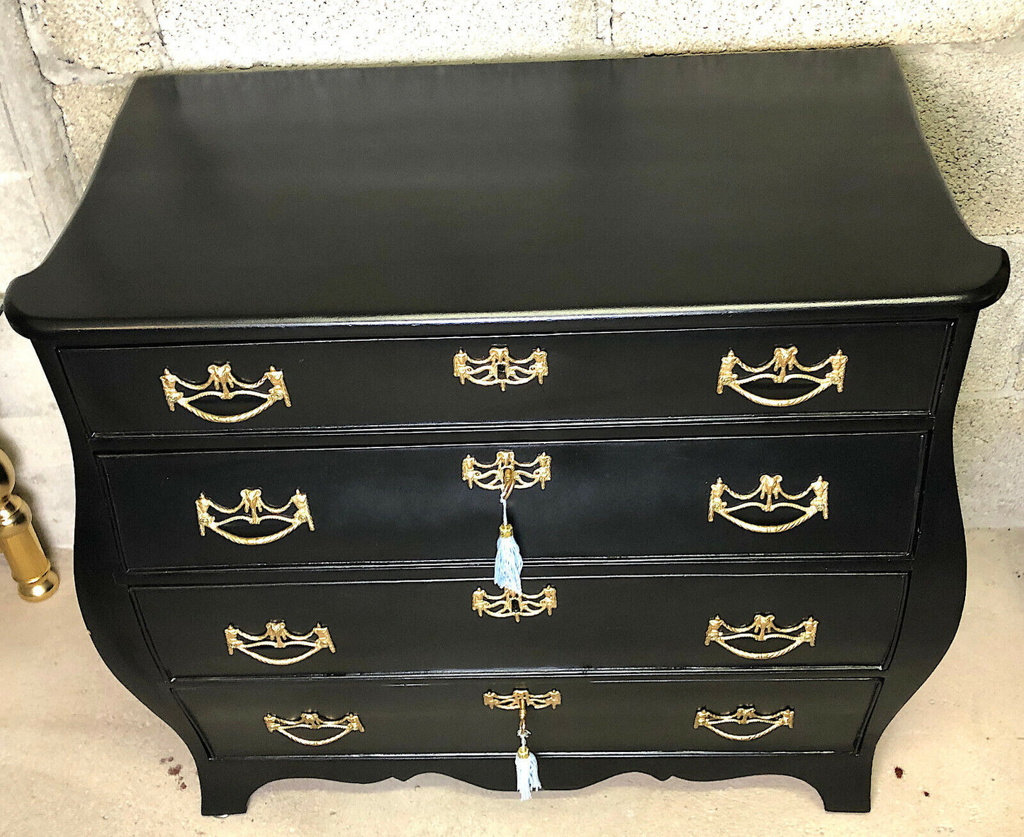 Sehr Hochwertige Antik Rokoko Kommode 4 Schubladen 75 cm Hoch