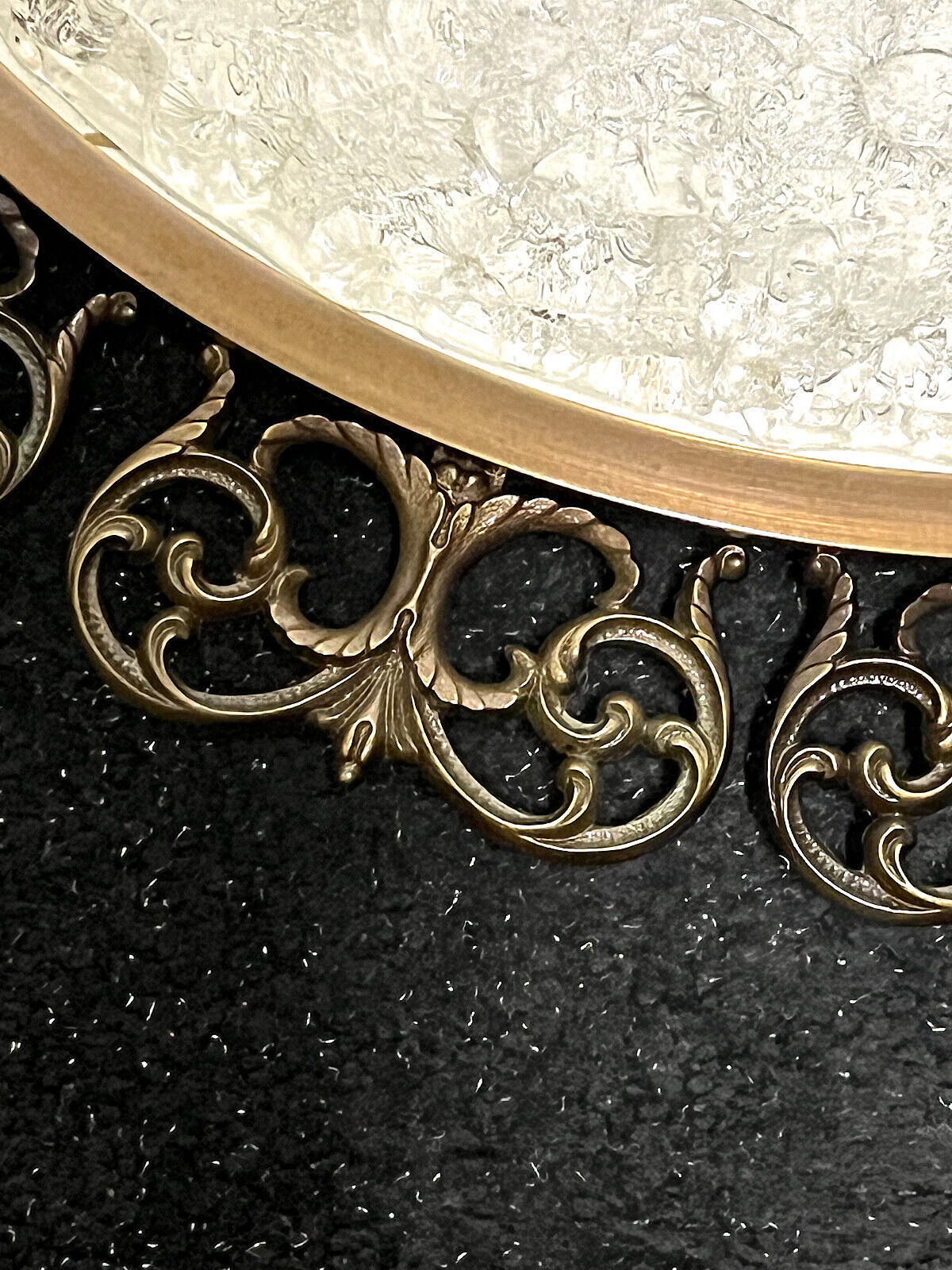 Antik Kaiser Messing Eisglas Plafonnier Deckenlampe, Lüster 4 Flammig