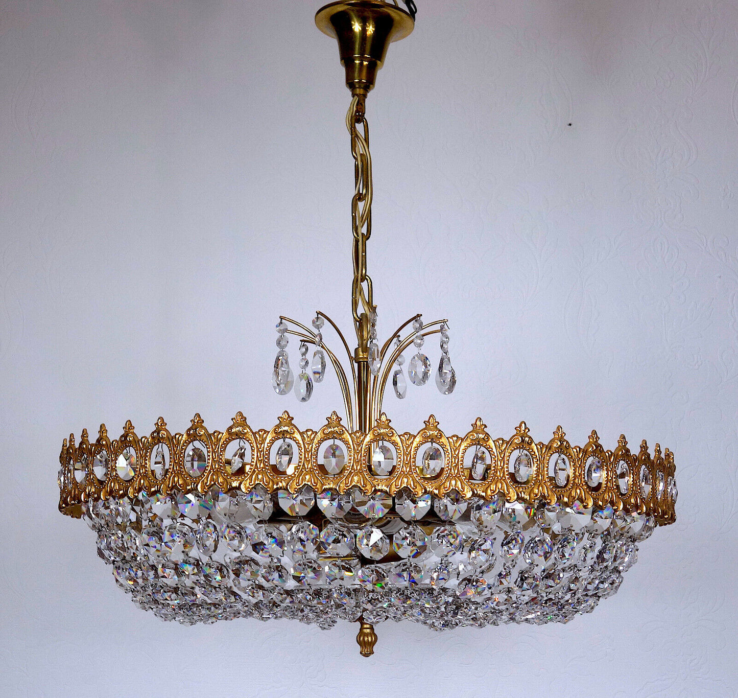 Sehr Hochwertige PALWA Messing Bleikristall Kronleuchter, Lüster 10 Flammig