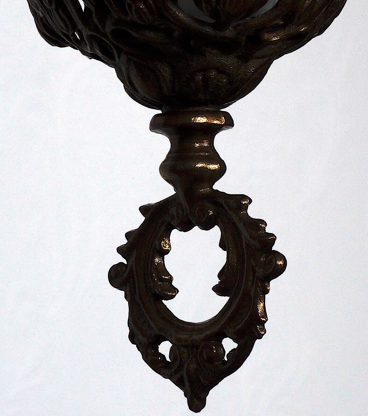Antik Messing Glas Kronleuchter, Lüster 7 Flammig