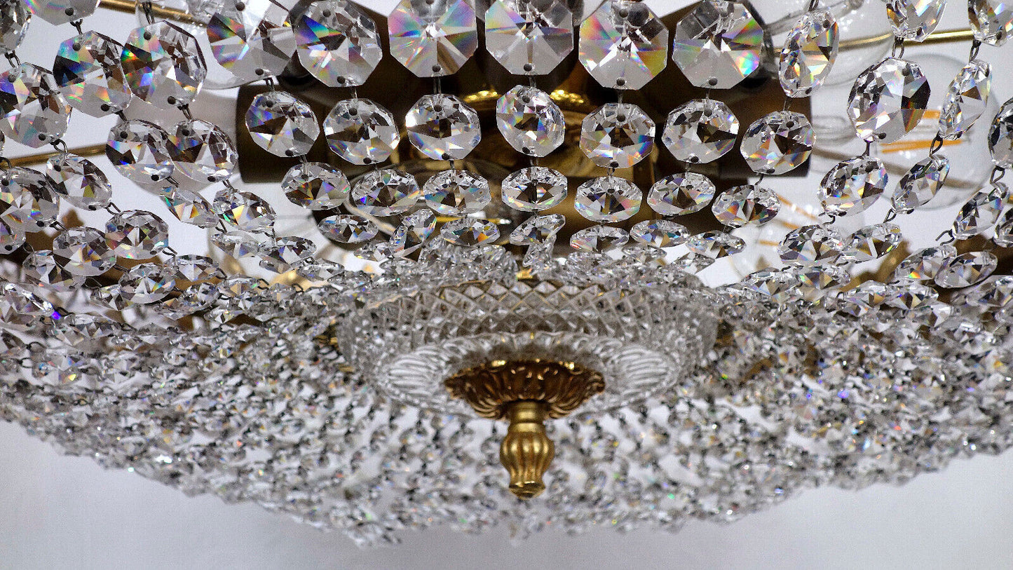 Sehr Hochwertige PALWA Messing Bleikristall Kronleuchter, Lüster 10 Flammig