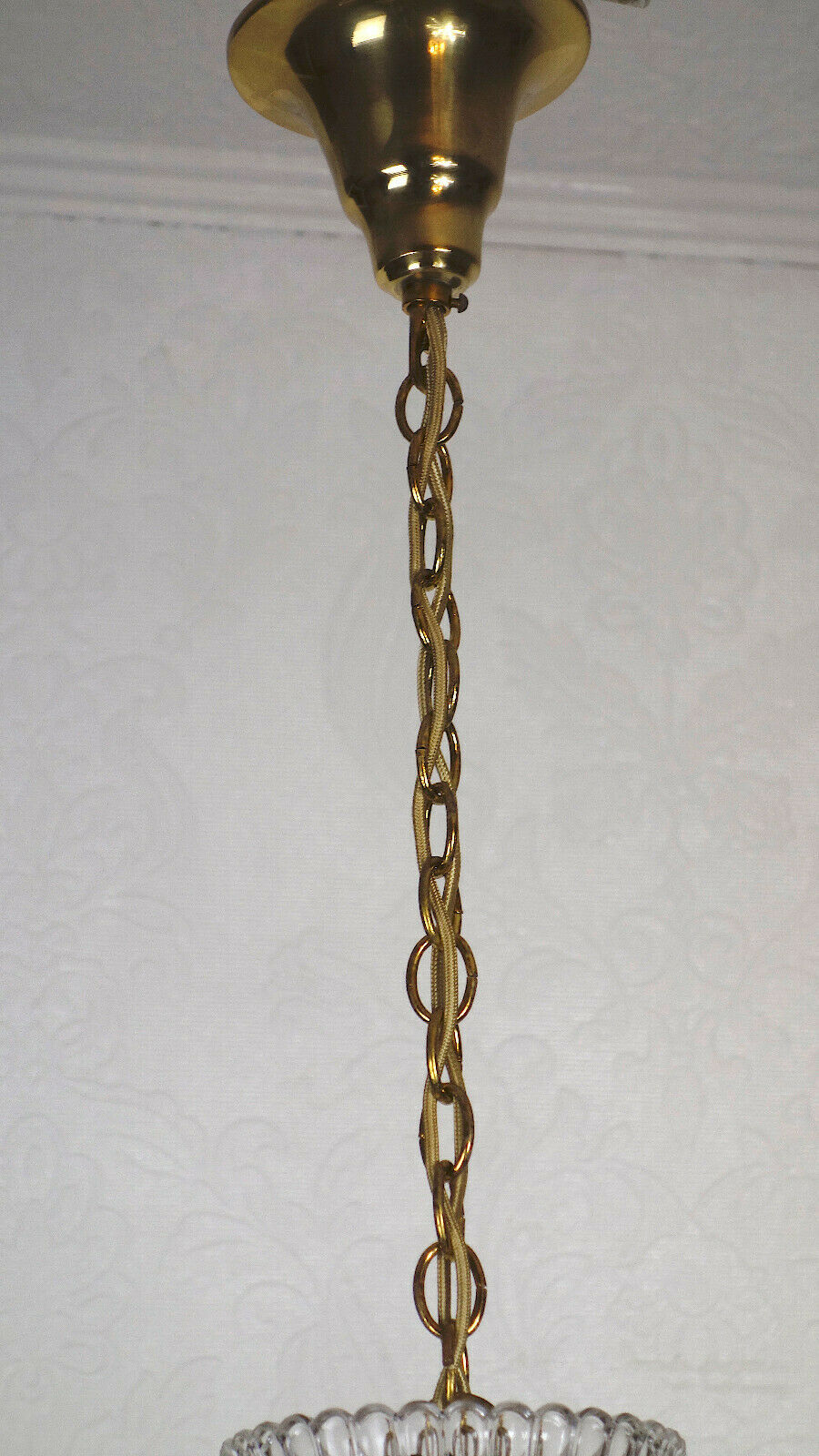 Antik Messing Bleikristall Palme & Walter Kronleuchter, Lüster 5 Flammig