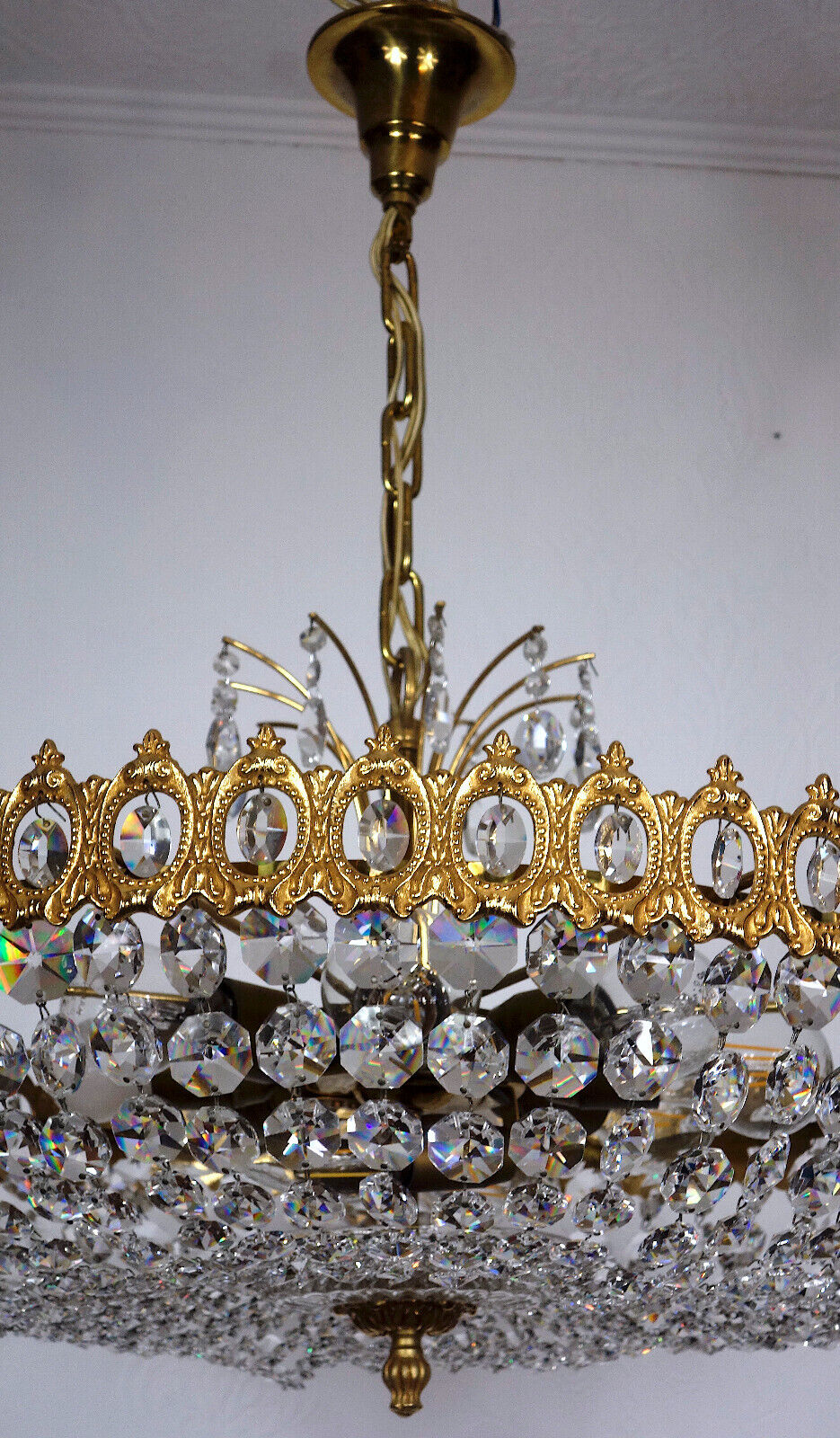 Sehr Hochwertige PALWA Messing Bleikristall Kronleuchter, Lüster 10 Flammig