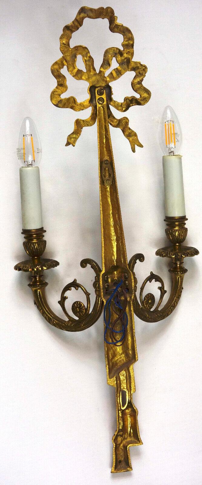 Hochwertige Antik Massiv Messing Wandlampe aus 1920ern