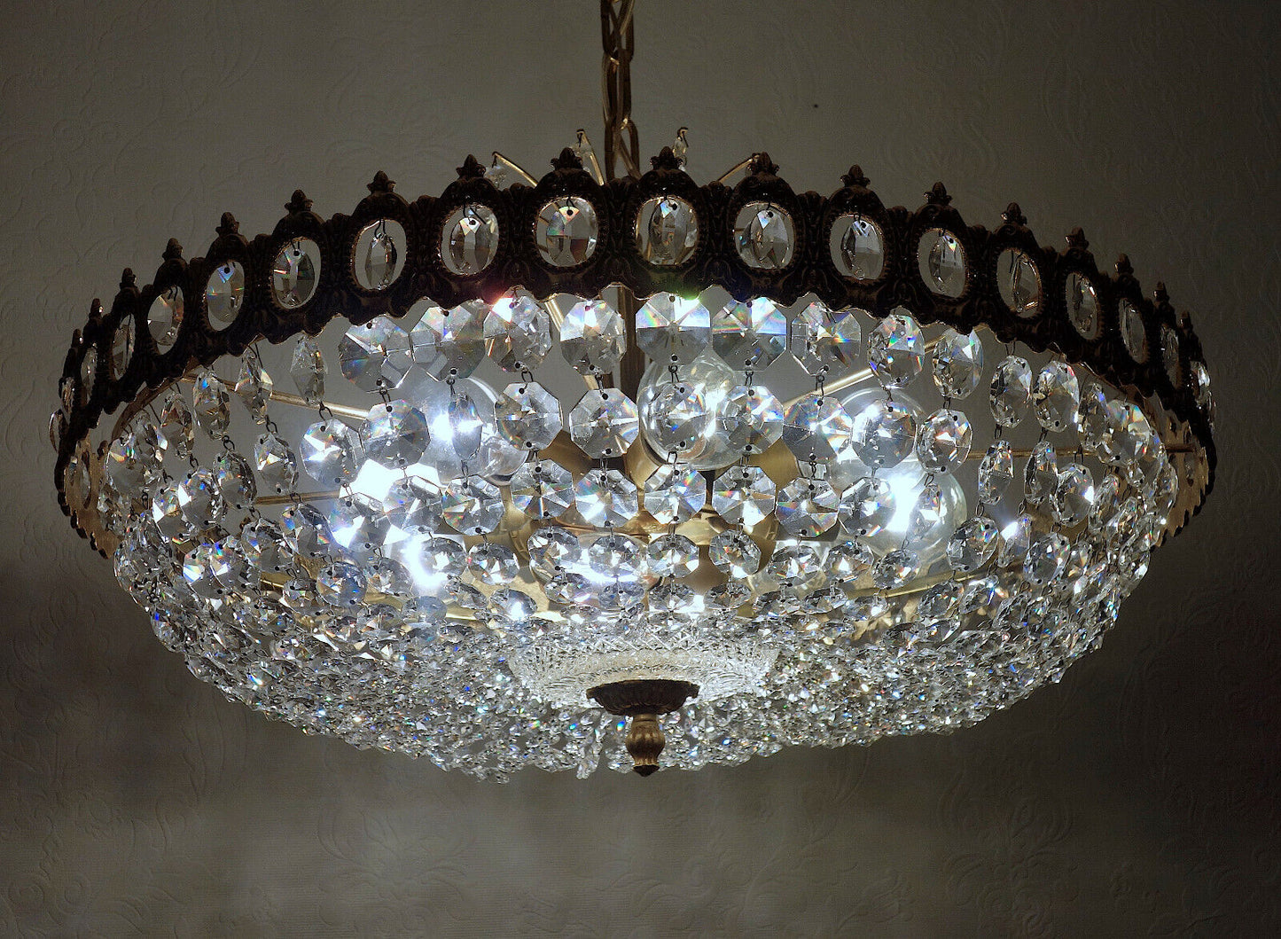 Sehr Hochwertige PALWA Messing Bleikristall Kronleuchter, Lüster 10 Flammig