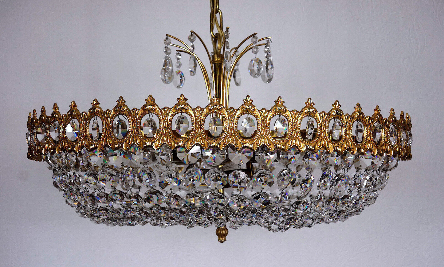 Sehr Hochwertige PALWA Messing Bleikristall Kronleuchter, Lüster 10 Flammig